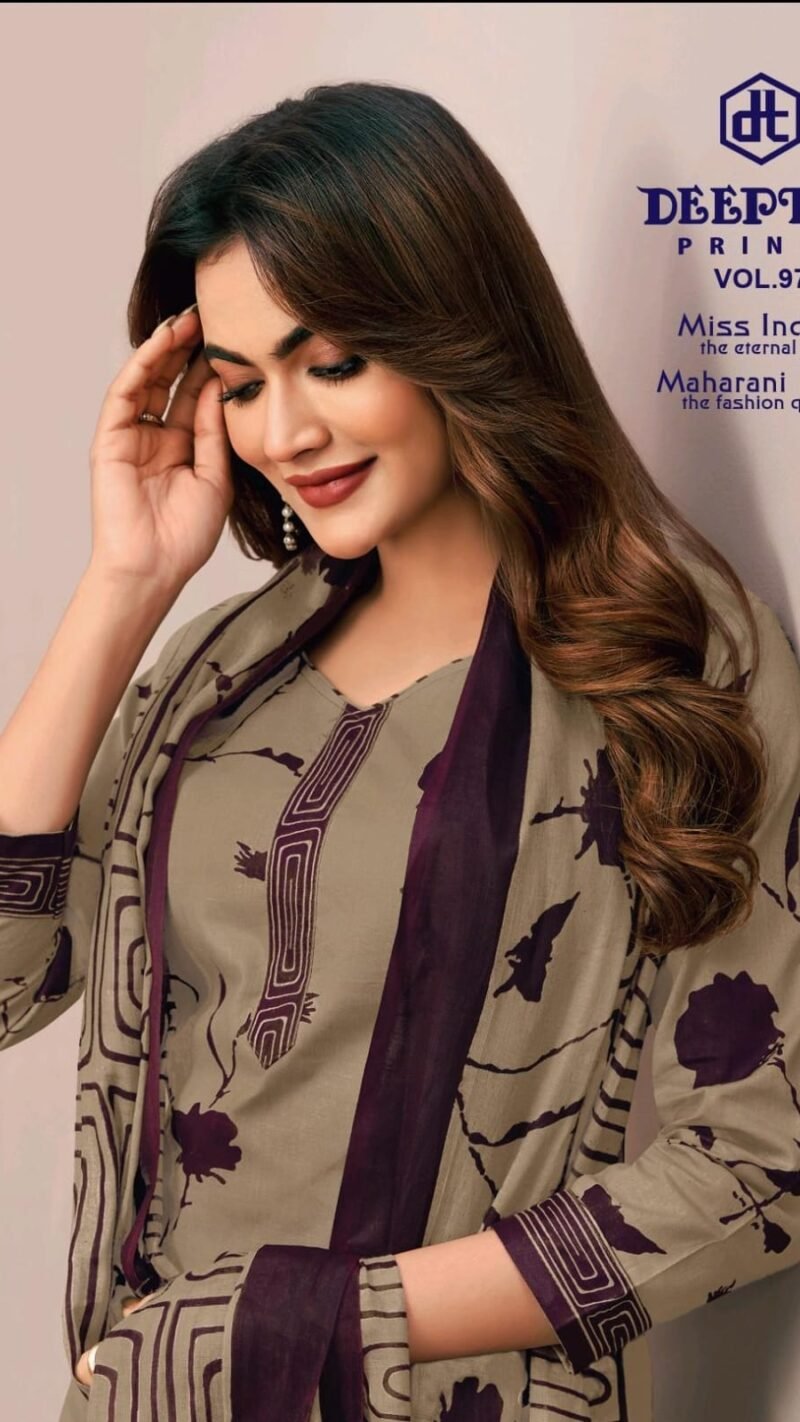 Deeptex Miss India Vol-97 cotton suit material set 16 designs unstitched cotton dress material with dupatta catalogue